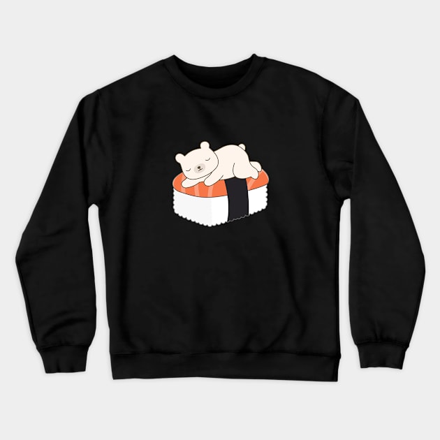 Cute Polar Bear Sushi T-Shirt Crewneck Sweatshirt by happinessinatee